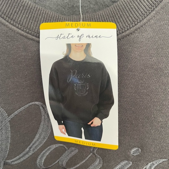 Women's State of Mine Sweatshirt - Paris - Dark Grey Size M - Picture 5 of 5
